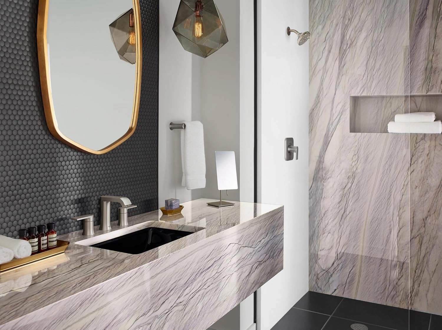 Moen T2472EPBN Genta LX Posi-Temp Pressure Balancing Eco-Performance Modern Shower Only Trim Valve Required, Brushed Nickel