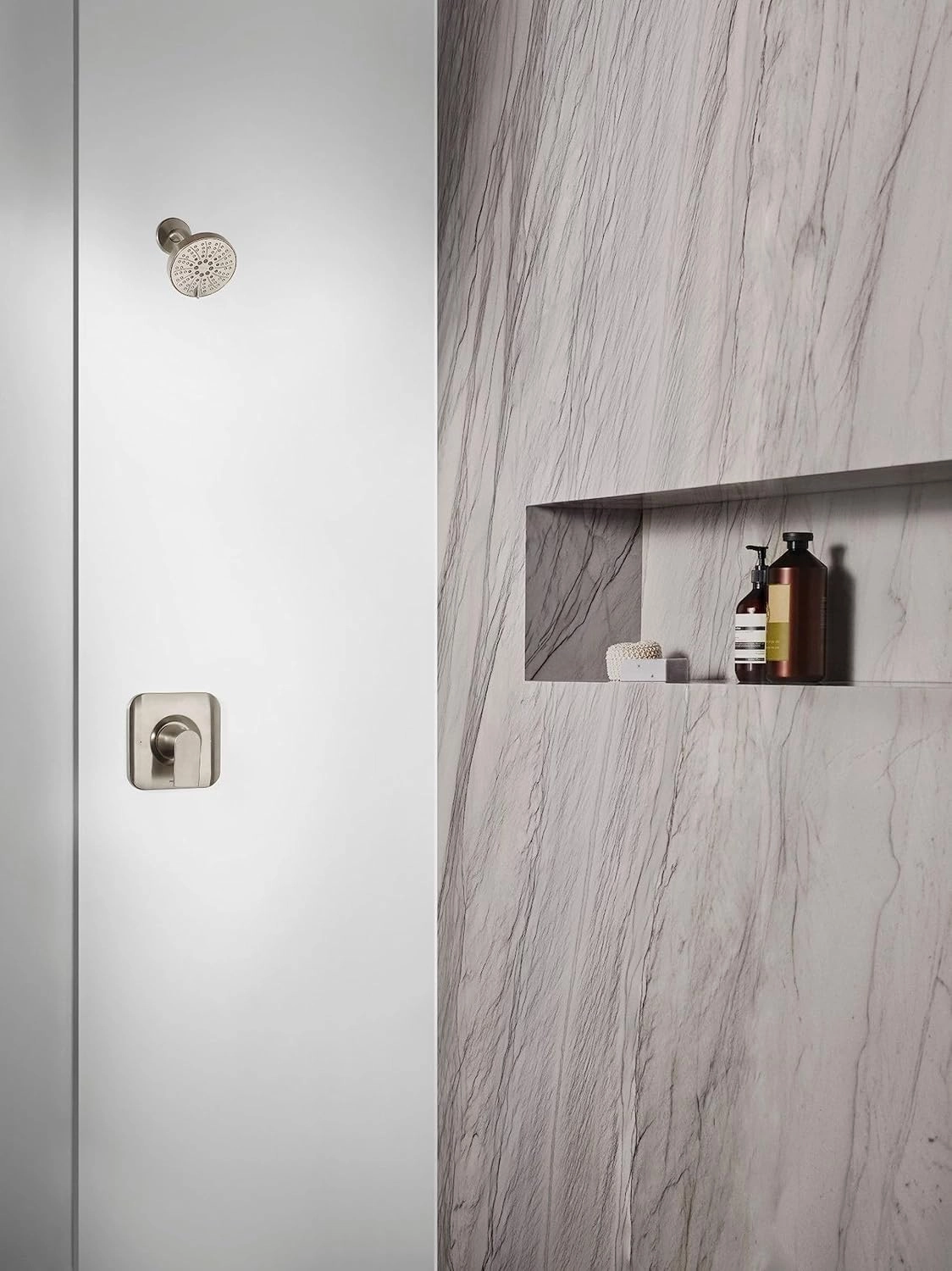 Moen T2472EPBN Genta LX Posi-Temp Pressure Balancing Eco-Performance Modern Shower Only Trim Valve Required, Brushed Nickel