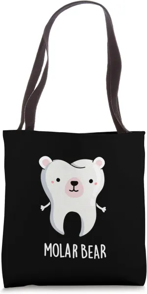 Molar Bear Funny Tooth Pun Tote Bag