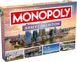 Monopoly Board Game Jersey City NJ Edition : 2-6 Players Family Board Games for Kids and Adults, Board Games for Kids 8 and up, for Kids and Adults, Ideal for Game Night