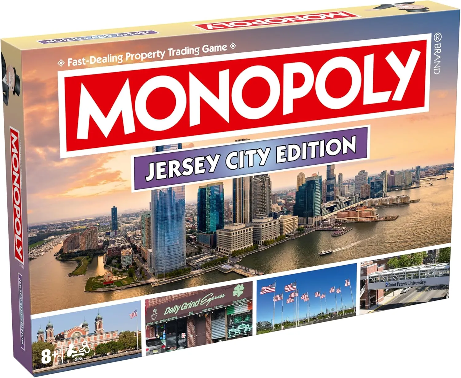 Monopoly Board Game Jersey City NJ Edition : 2-6 Players Family Board Games for Kids and Adults, Board Games for Kids 8 and up, for Kids and Adults, Ideal for Game Night