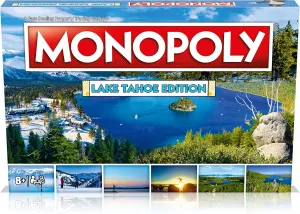 Monopoly Board Game - Lake Tahoe Edition: 2-6 Players Family Board Games for Kids and Adults, Board Games for Kids 8 and up, for Kids and Adults, Ideal for Game Night