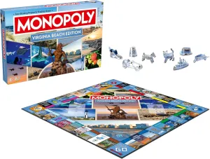 Monopoly Board Game – Virginia Beach, VA Edition: 2-6 Players Family Board Games for Kids and Adults, Board Games for Kids 8 and Up, Great for Game Night