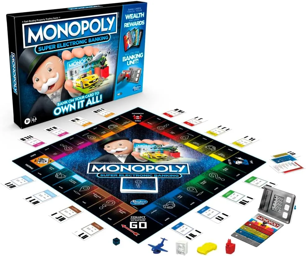 Monopoly Ultimate Rewards, Family Board Game, Cashless Electronic Banking, Classic Gameplay with a Twist, Property Trading & Fast-Paced Fortune Building, Ages 8 