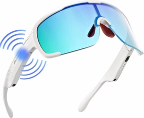 MOONCOOL Bluetooth Cycling Sunglasses, Polarized Smart Glasses for Men Women UV400 Protect Audio Sunglasses Outdoor Glasses