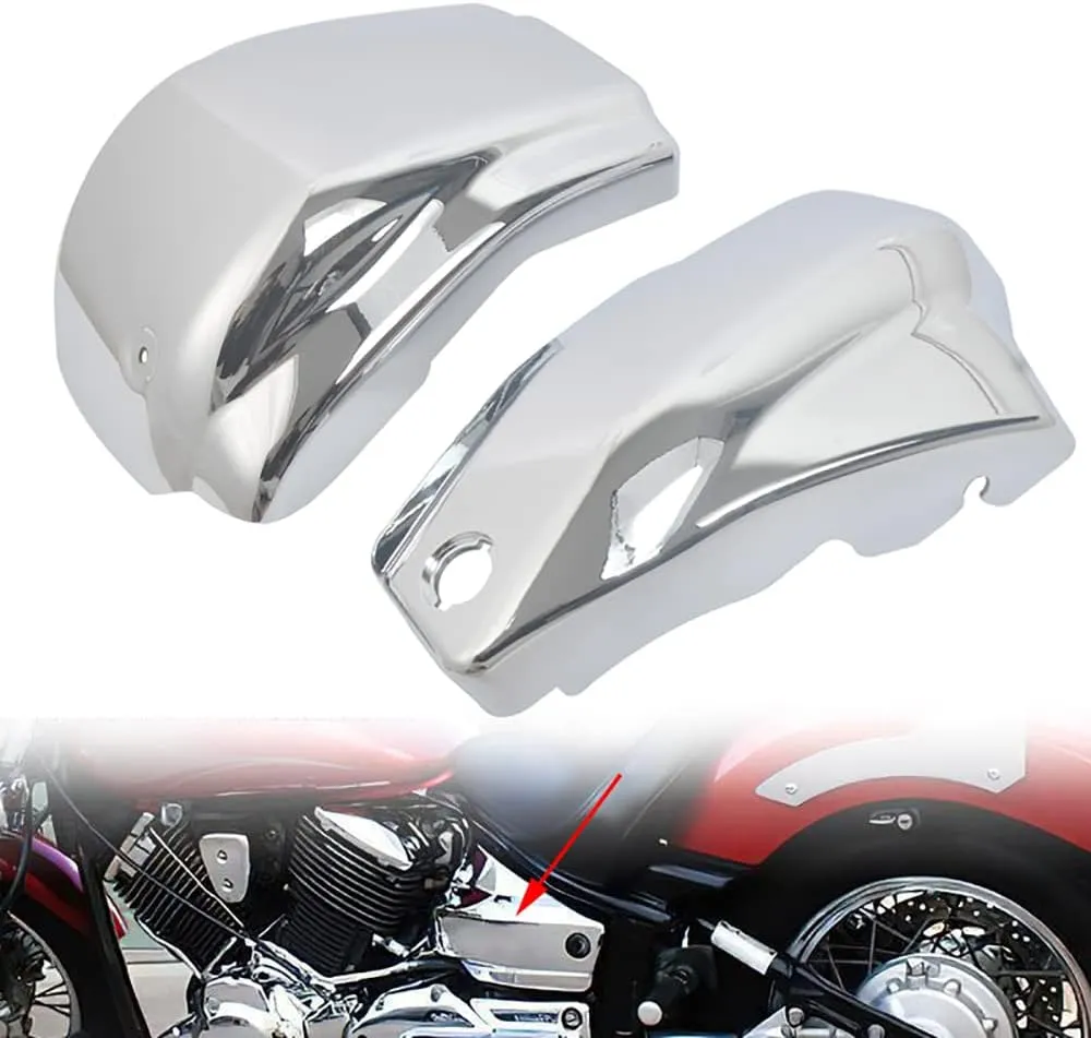 Motorcycle Battery Side Fairing Covers For Ya-maha Dragstar Vstar XVS1100 Classic Custom 1999-2011 Chrome