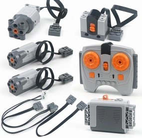 Motors Kit Set, Compatible with Technical Parts, Power Function Electronic Engine Remote Control, Power Up Robotic Bricks Educational Toys
