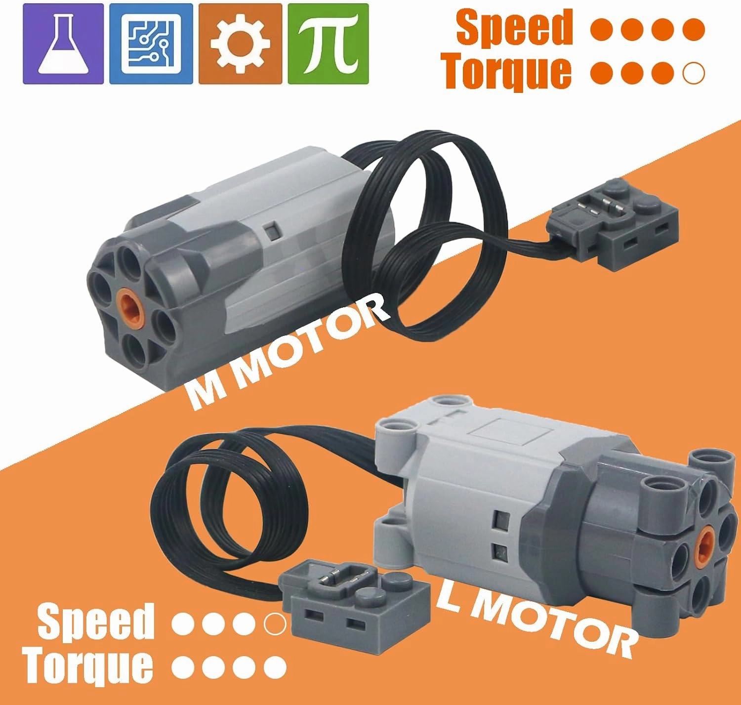 Motors Kit Set, Compatible with Technical Parts, Power Function Electronic Engine Remote Control, Power Up Robotic Bricks Educational Toys