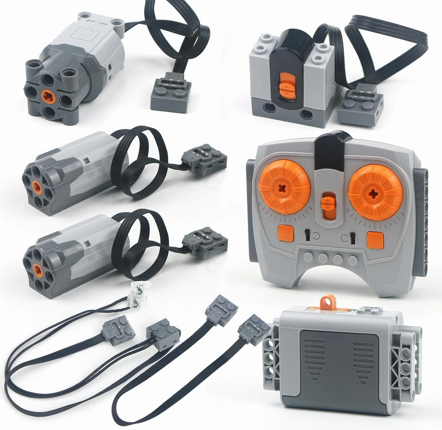 Motors Kit Set, Compatible with Technical Parts, Power Function Electronic Engine Remote Control, Power Up Robotic Bricks Educational Toys