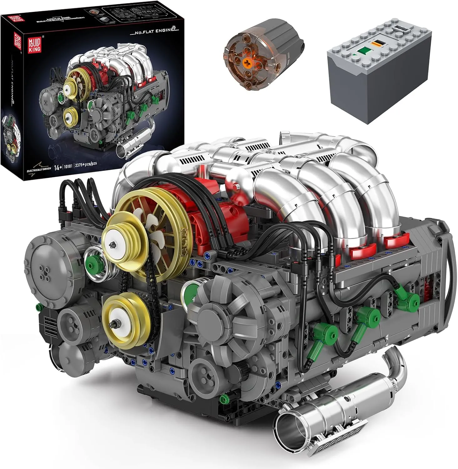 Mould King Flat Engine Model Kit That Runs, Boxer Engines Building Blocks with Battery and Motor for Adults, Engineering Construction STEM Toy for Children Boys Girl (2375 PCS)