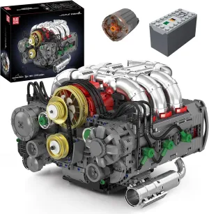 Mould King Flat Engine Model Kit That Runs, Boxer Engines Building Blocks with Battery and Motor for Adults, Engineering Construction STEM Toy for Children Boys Girl (2375 PCS)