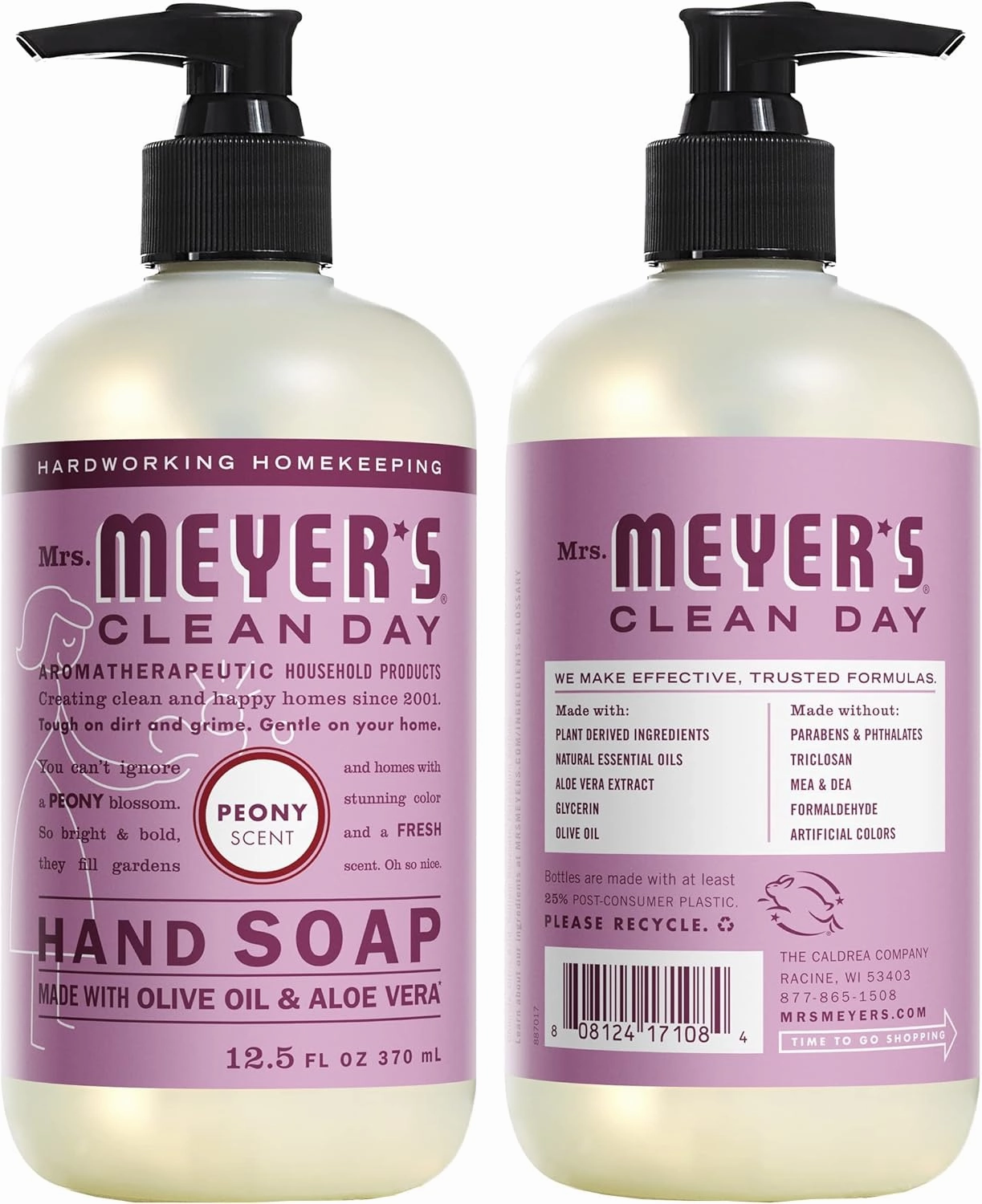 Mrs. Meyer's Kitchen Set, Dish Soap, Hand Soap, and Multi-Surface Cleaner, 3 CT (Peony)