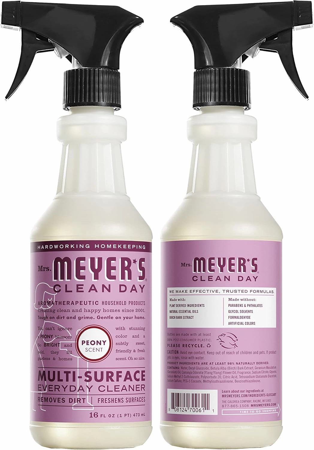 Mrs. Meyer's Kitchen Set, Dish Soap, Hand Soap, and Multi-Surface Cleaner, 3 CT (Peony)