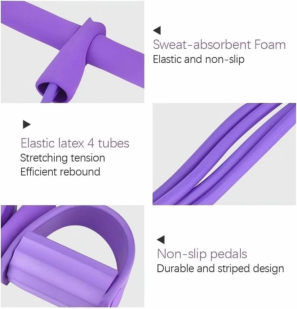 Multifunction Tension Rope,4/6 Tube Pedal Ankle Puller, 2025 Upgrade Stretch Bands for Exercise Sit Up Exercise Equipment,for Abdomen/Waist/Arm/Leg Stretching Slimming Training