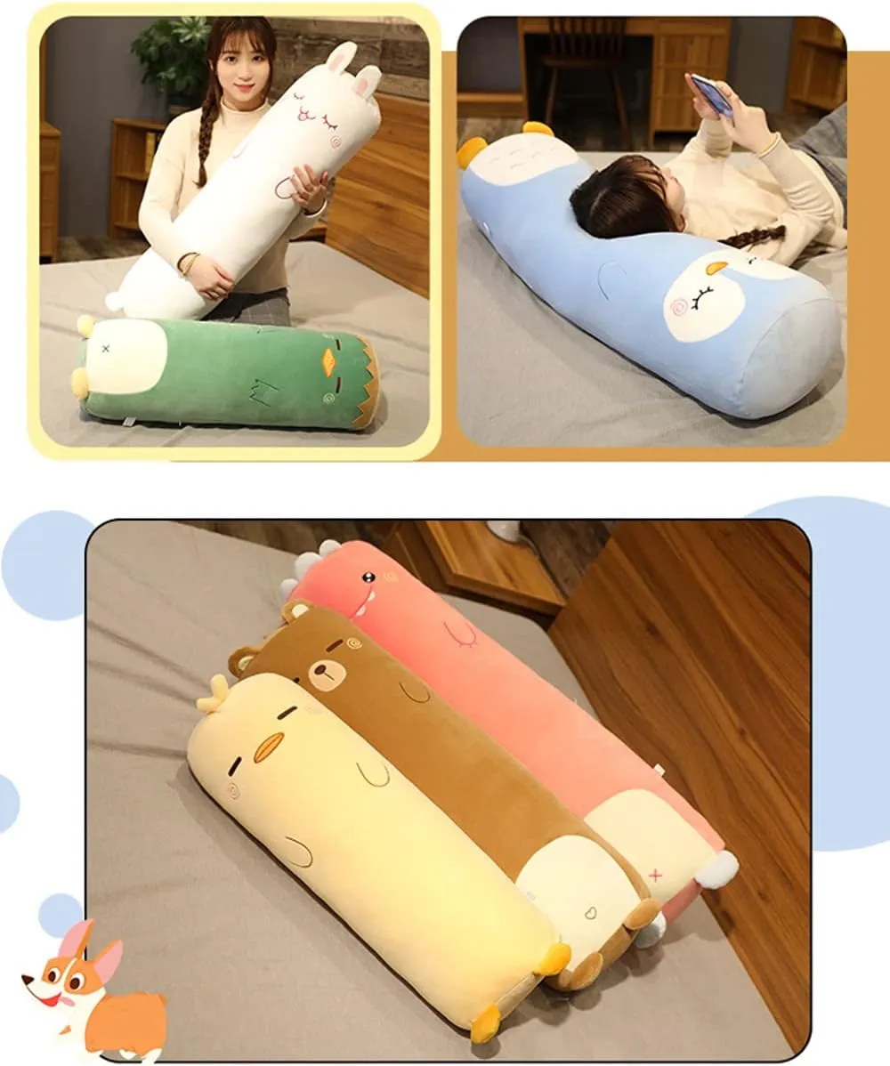 MUPI Long Plush Cute Body Pillows 27" Cuddle Stuffed Animal Shaped Bed Body Pillows Soft Cotton Plushies Doll Toy Gifts for Boys Girls Kids Adults (Bear, 27 Inch)