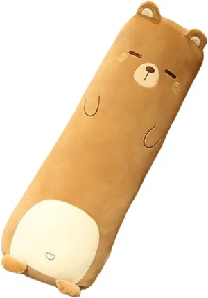MUPI Long Plush Cute Body Pillows 27" Cuddle Stuffed Animal Shaped Bed Body Pillows Soft Cotton Plushies Doll Toy Gifts for Boys Girls Kids Adults (Bear, 27 Inch)
