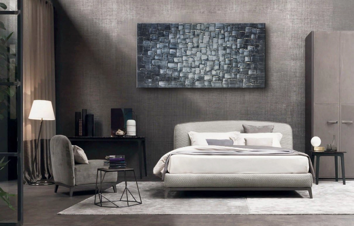 MyArton Textured Abstract Squares Canvas Wall Art Hand Painted Modern Silver Oil Painting for Decoration Ready to Hang 48x24inch