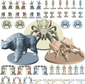 Mythical Heroes Forest/Swamp Edition - 90 Pcs in 16 Designs - Mini Figure Set for RPGs - Creatures and Monsters - Suitable Size for DND
