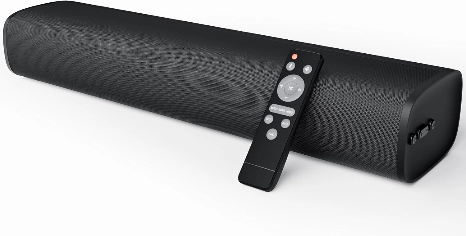 MZEIBO TV Sound Bar, Sound Bars for Smart TV Bluetooth 5.0 Soundbar 50W 17Inch Small Soundbars with ARC/Optical/AUX Connection, TV Soundbar Surround Sound Bars for Home Theater Audio
