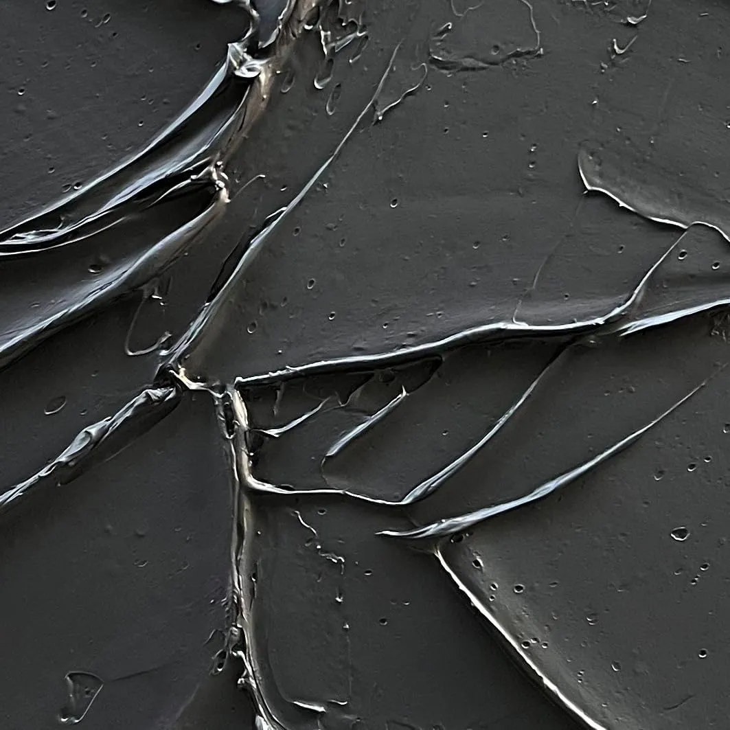 NANKAI Art Hand Painted Black Canvas Wall Art 48x24 inch abstract Modern oil painting Contemporary Textured Wall art Minimalist artwork Home decor