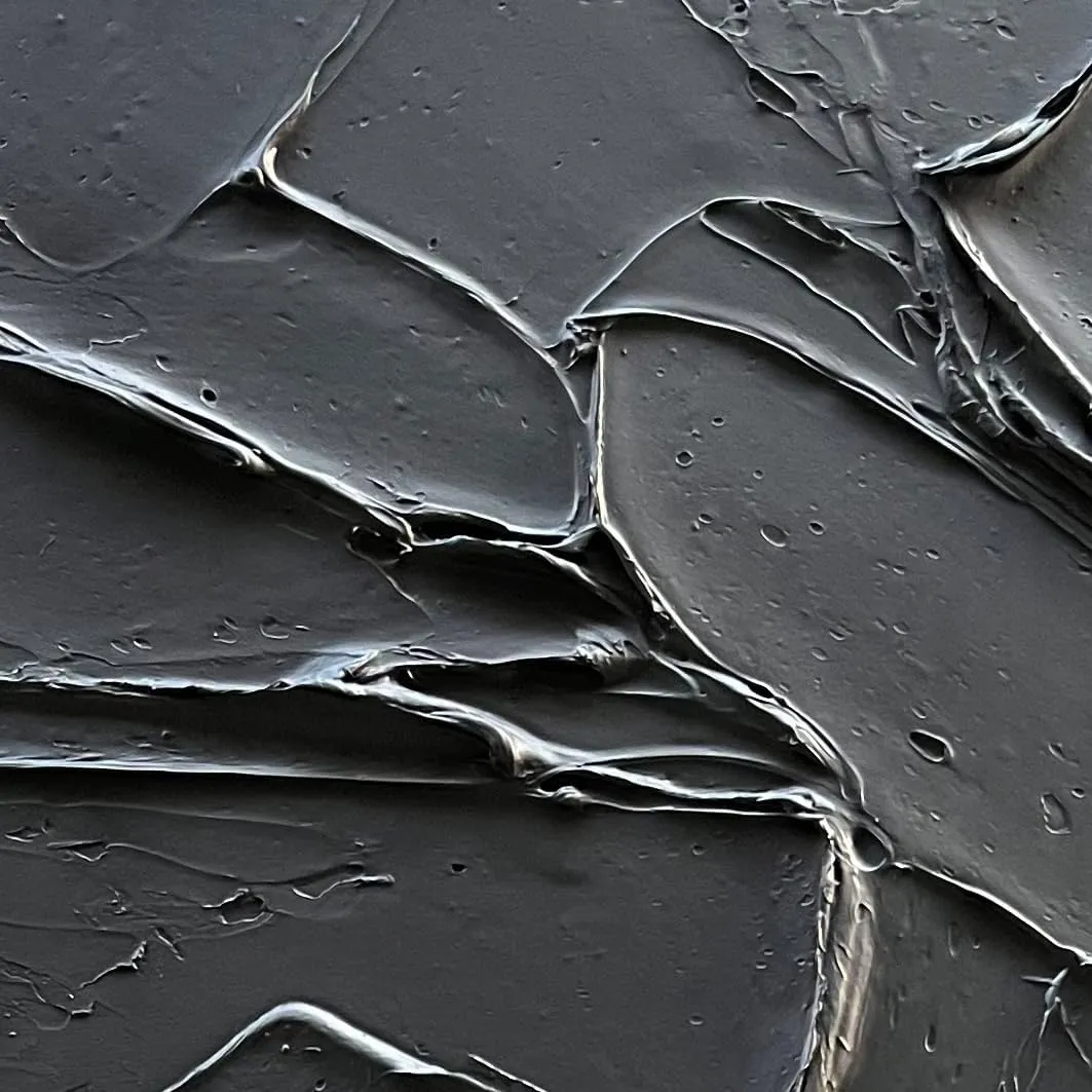 NANKAI Art Hand Painted Black Canvas Wall Art 48x24 inch abstract Modern oil painting Contemporary Textured Wall art Minimalist artwork Home decor
