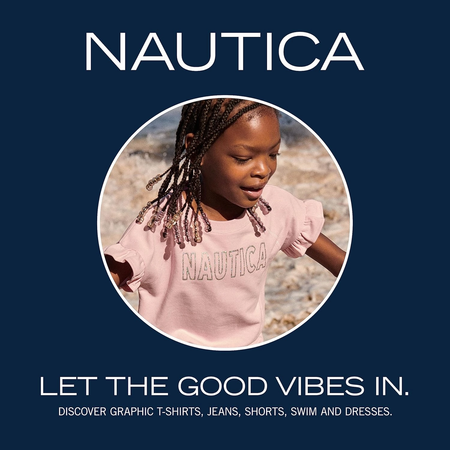 Nautica Girls' Chambray Shorts, Lightweight Cotton with Ruffled Elastic Waistband & Pockets