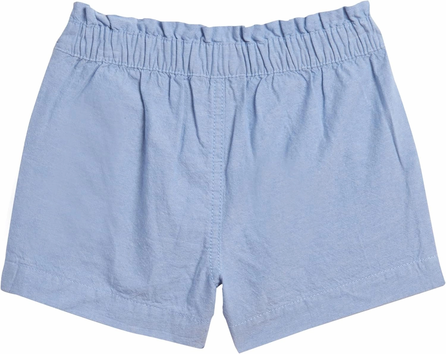 Nautica Girls' Chambray Shorts, Lightweight Cotton with Ruffled Elastic Waistband & Pockets