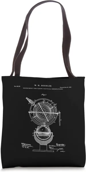 Nautical Observation Patent- navy Tote Bag
