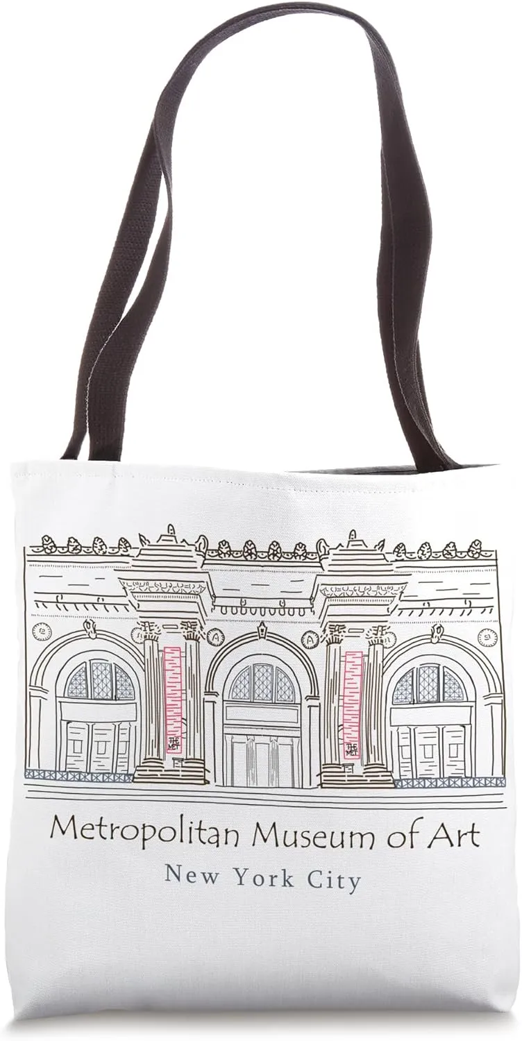 New York City, Metropolitan Museum of Art, USA, Hand drawing Tote Bag