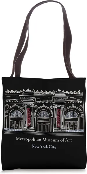 New York City, Metropolitan Museum of Art, USA, Hand drawing Tote Bag