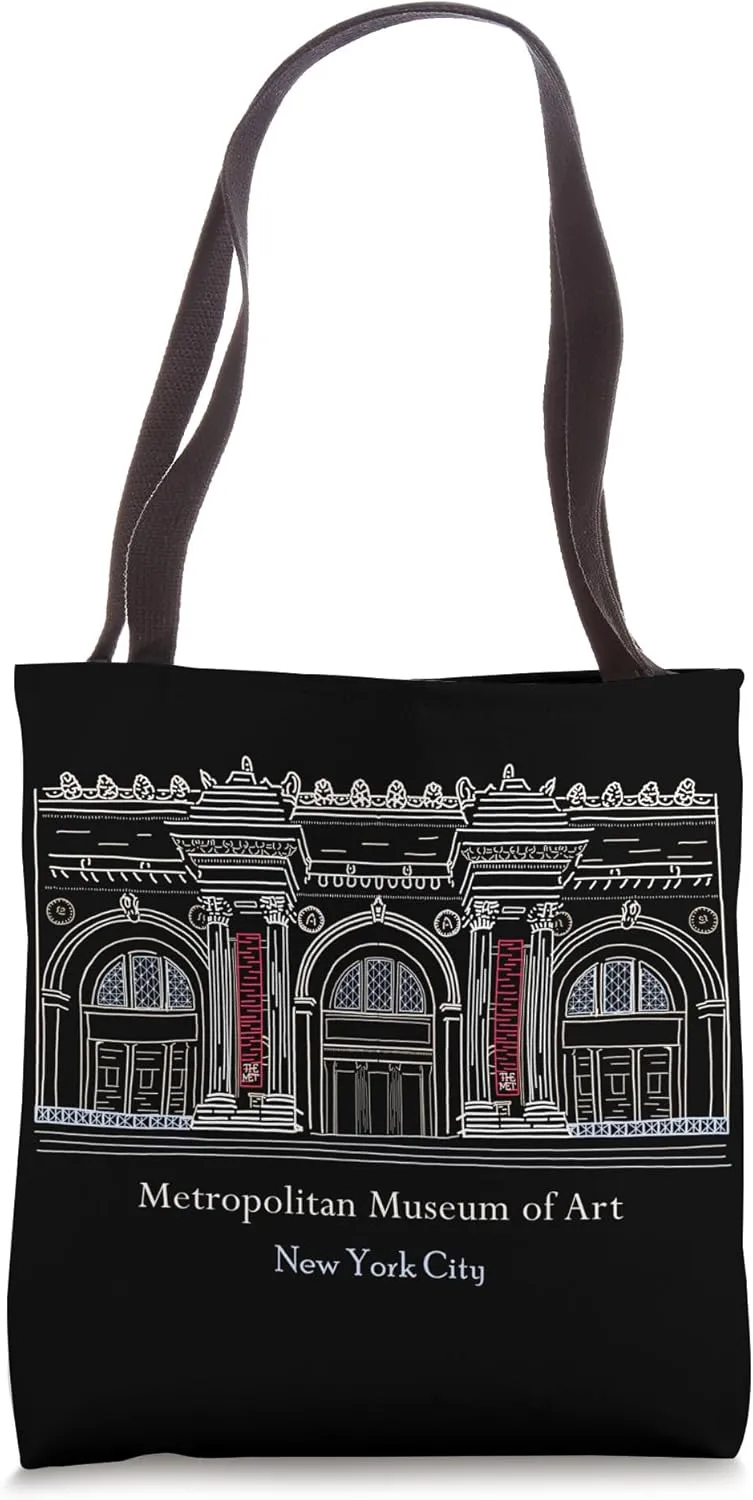 New York City, Metropolitan Museum of Art, USA, Hand drawing Tote Bag