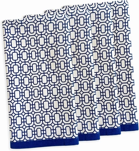 Newport Blue Dinner Napkins Set of 4 | 100% Cotton Cloth Set for Entertaining or Everyday Table | Perfect for Wedding, Birthday, Christmas Blue and White, 22 Inch Square