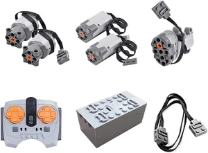 NIIZ 8 Pieces Speed Power Functions Motor Set, Motorized Building Block Set, Coding Skills, Imagination Development, Unisex Children (8 ), Adults