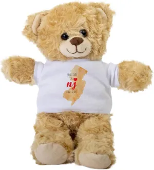 Nj as in New Jersey Teddy Bear, Gift Stuffed Animal, Plush Teddy Bear with Tee, Gift for Her, Birthday Idea