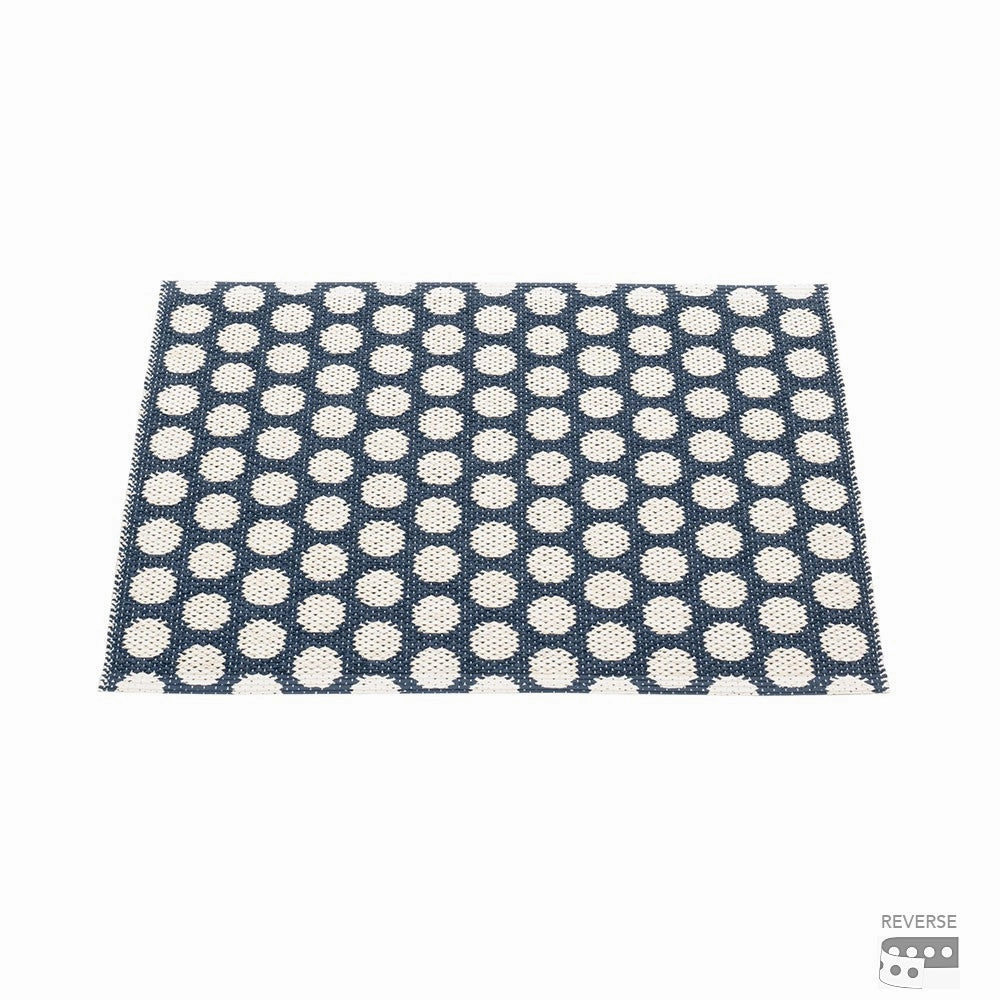 Noa Small Mat - Dark Blue & Vanilla