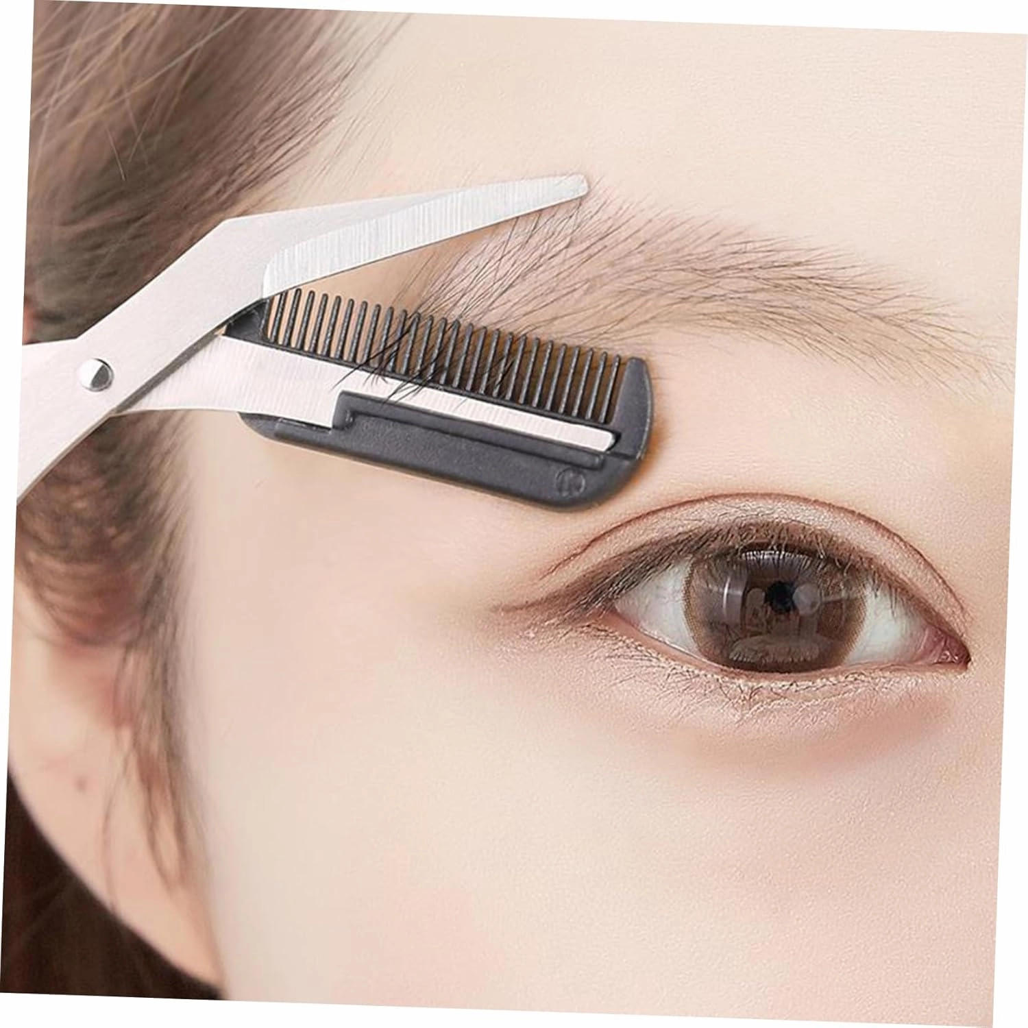 NOLITOY 2sets Men's Eyebrow Grooming Kit Razor Comb Scissor Tweezers Safe Skin-Friendly Stainless Steel Tools 8pcs*2