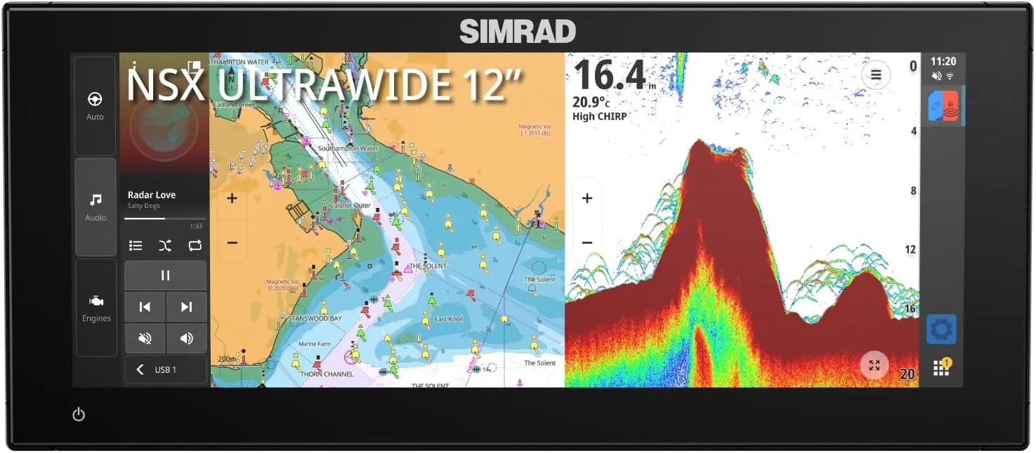 NSX ULTRAWIDE 12" 3012UW Smart Chartplotter/Fishfinder/MFD w/Active Imaging 3-in-1 Transducer and C-MAP Discover X Chart