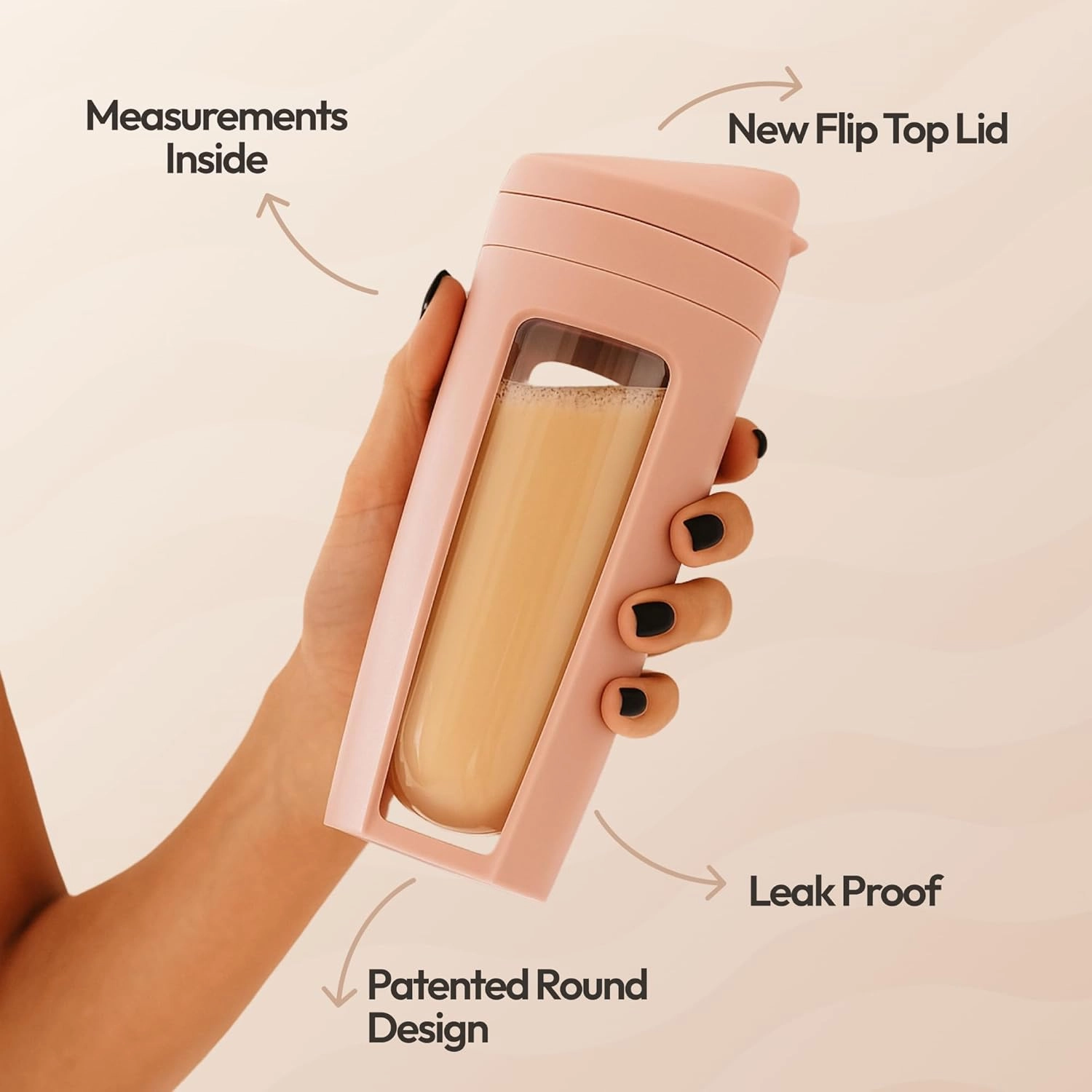 Odor-Free Fitness Bottle Flip Lid – Leakproof, Eco-Friendly, Easy Clean, Multi-Use Hydration Bottle – White, Chrome Rose Gold, Pink, Purple, Beige (Beige, Pack of 2)