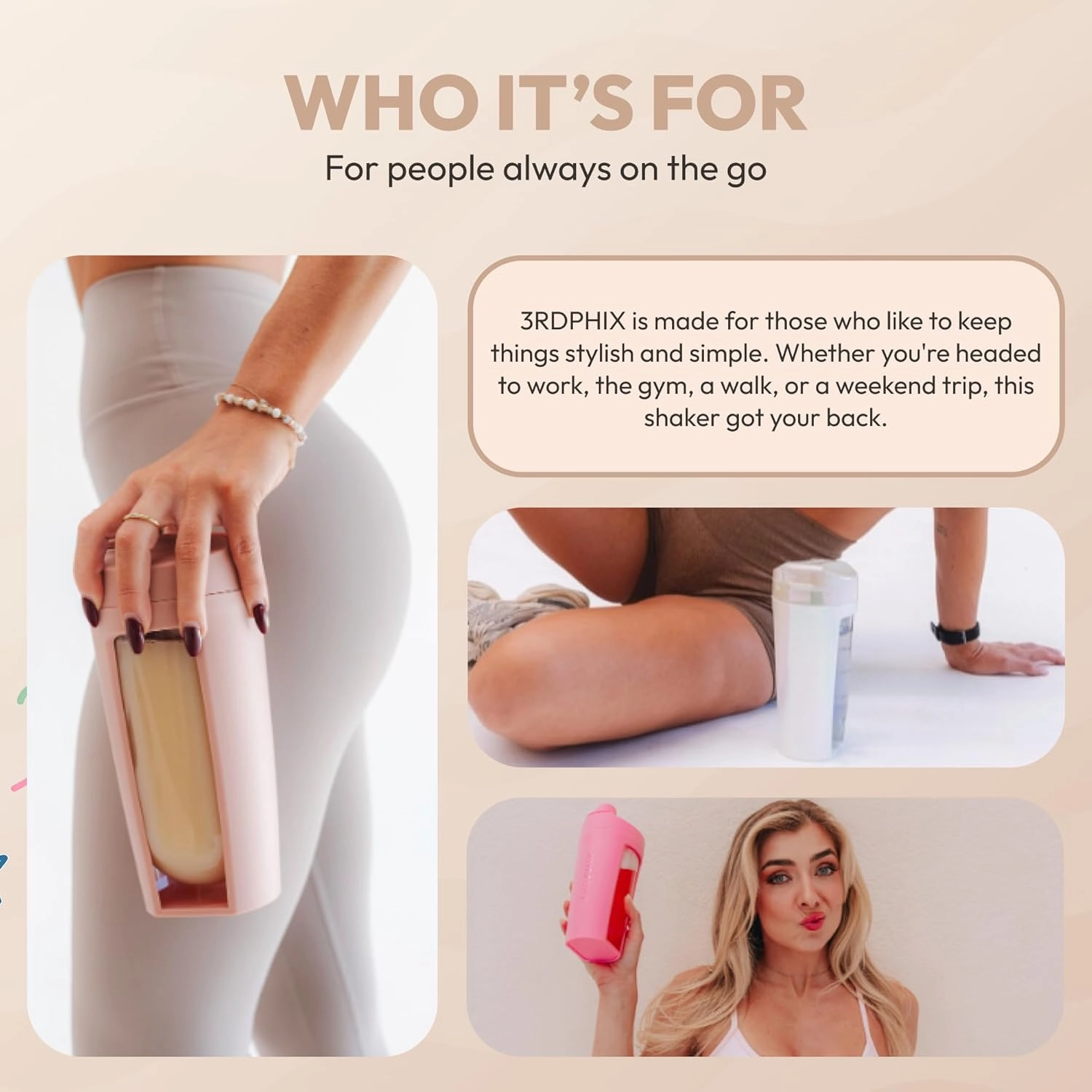 Odor-Free Fitness Bottle Flip Lid – Leakproof, Eco-Friendly, Easy Clean, Multi-Use Hydration Bottle – White, Chrome Rose Gold, Pink, Purple, Beige (Beige, Pack of 2)