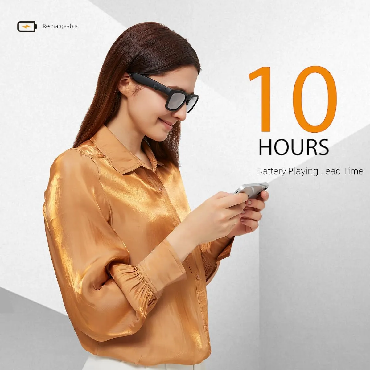 OhO Smart Glasses,Polarized Sunglasses with Bluetooth Speaker,Athletic/Outdoor UV Protection and Voice Control,Unisex(Grey Lens)