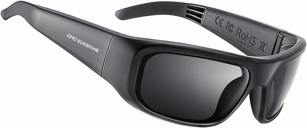 OhO Smart Glasses,Polarized Sunglasses with Bluetooth Speaker,Athletic/Outdoor UV Protection and Voice Control,Unisex(Grey Lens)