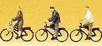 Older Adults Riding Bicycles (3) HO Scale Preiser Models