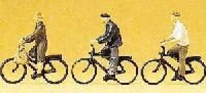 Older Adults Riding Bicycles (3) HO Scale Preiser Models