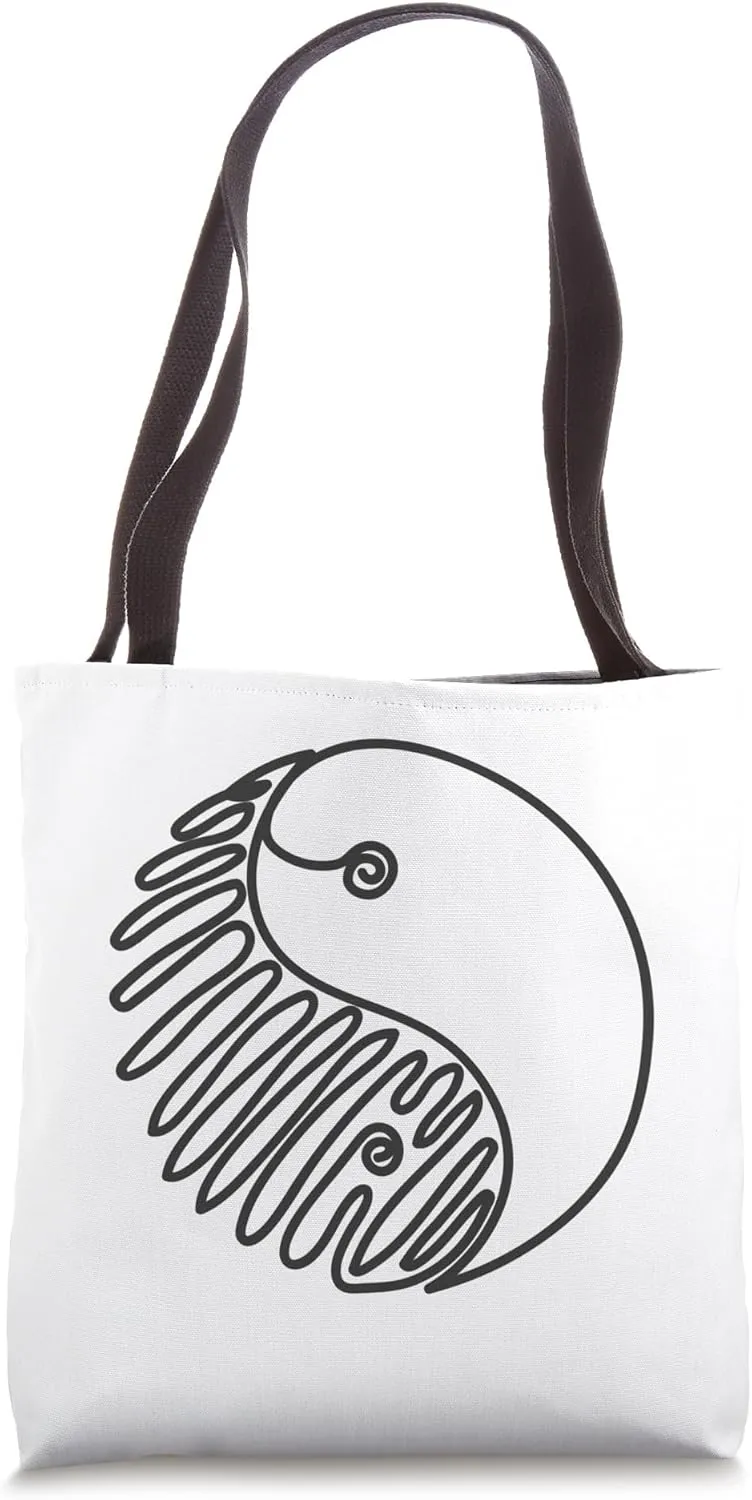 One Line Drawing Yin and Yang Tote Bag