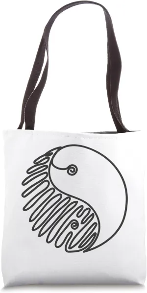 One Line Drawing Yin and Yang Tote Bag