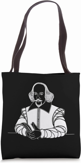 One Line Art Drawing Bard Of Avon Tote Bag