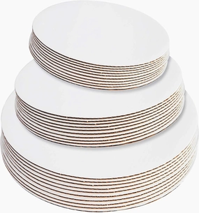 ONE MORE 18-Pack White Cake Board Rounds,Circle Cardboard Round Base 6,8 and 10 inch, Disposable Coated Cake Plate 6 of Each Size,Pack of 18