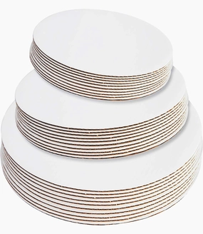 ONE MORE 30-Pack White Cake Board Rounds,Circle Cardboard Round Base 6,8 and 10 inch, Disposable Coated Cake Plate 10 of Each Size