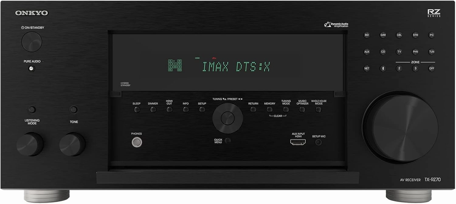 Onkyo TX-RZ70 11.2-Channel Home theater Receiver with Dirac Live, Wi-Fi, Bluetooth, Apple AirPlay & THX Certified (Renewed)