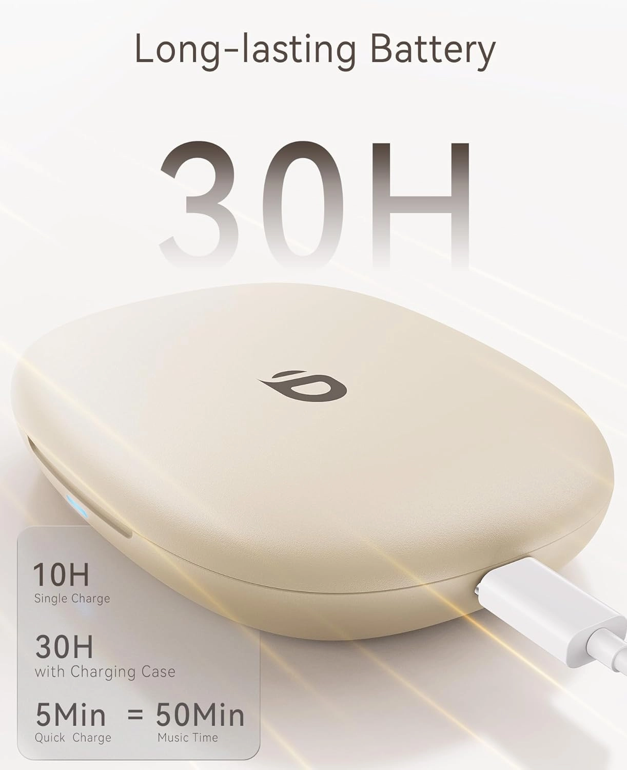 Open Ear Earbuds, True Wireless Open Ear Headphones with Earhooks, Air Conduction Earphones, Touch Control, Dual Noise-Cancelling Mics, Up to 30 Hours Power with Case, IPX5, Workouts, Yoga, Running